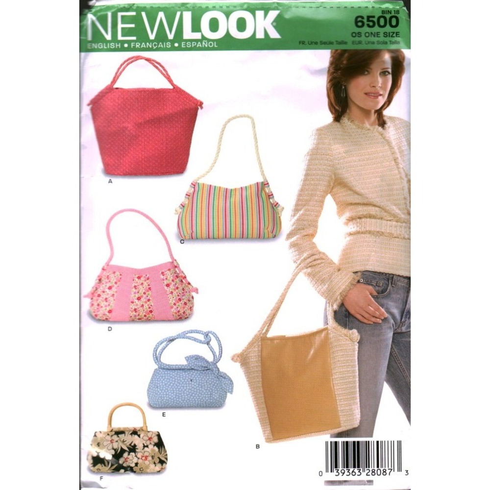 New Look 6500 Sewing Pattern Handbags Totes Evening Bags One Size UNCUT